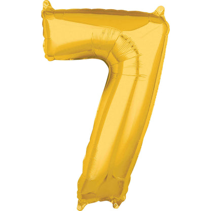 Air Filled 16" Gold Number Balloons