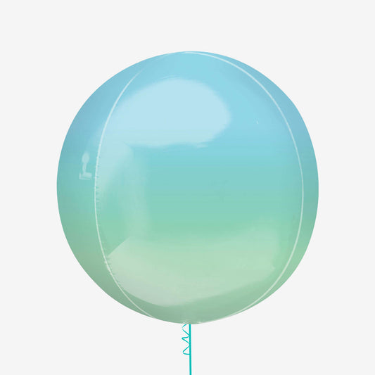 Ombre pastel blue and green Orbz balloon