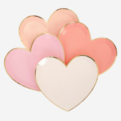 Pink Tone Large Heart Plates