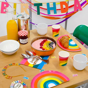 Rainbow Birthday Shaped Plates