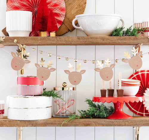 Dear Rudolph Reindeer and Bells Banner Set