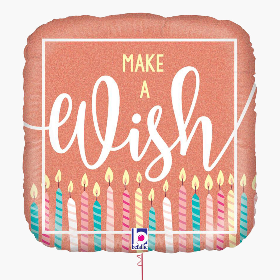Rose Gold Make A Wish Inflated Foil Balloon