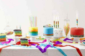 Colour Changing Cake Fountain Rainbow Birthday