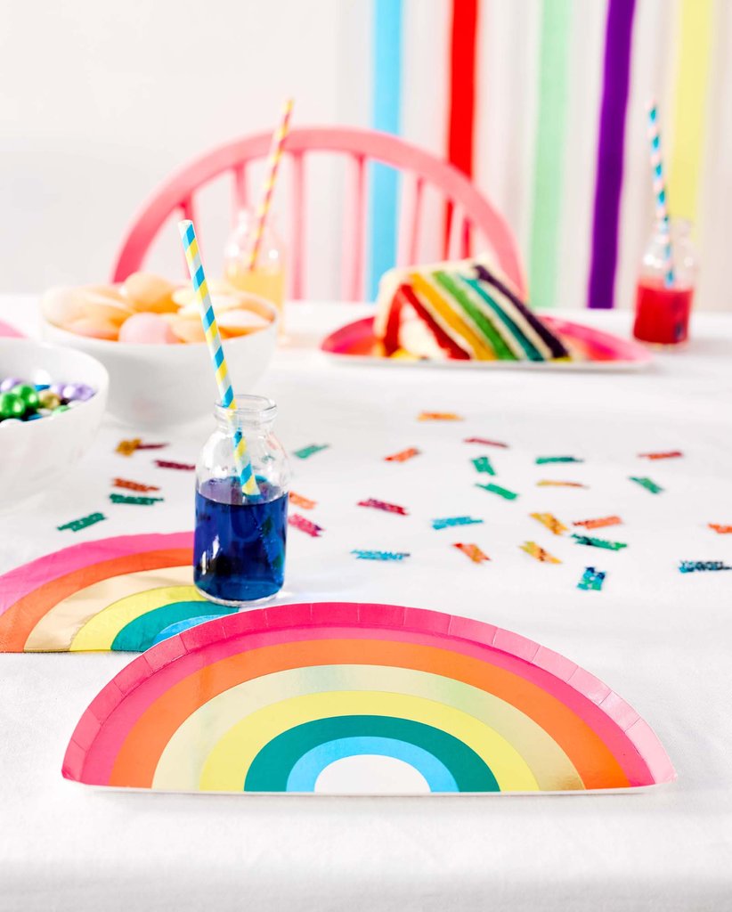 Rainbow Birthday Shaped Plates