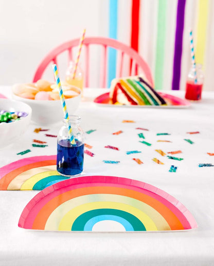 Rainbow Birthday Shaped Plates