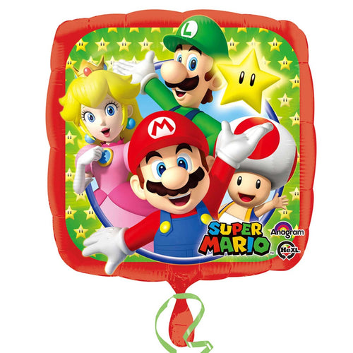 Super Mario Standard Foil Balloons (Inflated) S60 - 5PC
