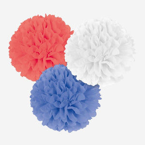 Red White & Blue Fluffy Decorations