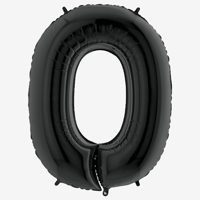 Black Inflated Foil Number Balloons