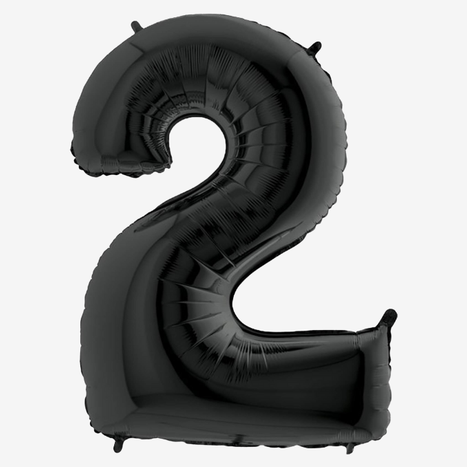 Black Inflated Foil Number Balloons