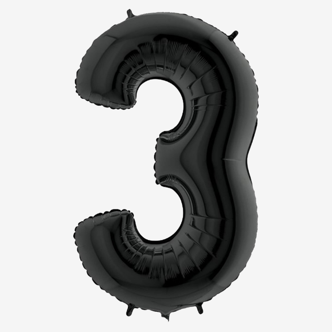Black Inflated Foil Number Balloons