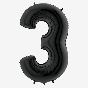 Black Inflated Foil Number Balloons