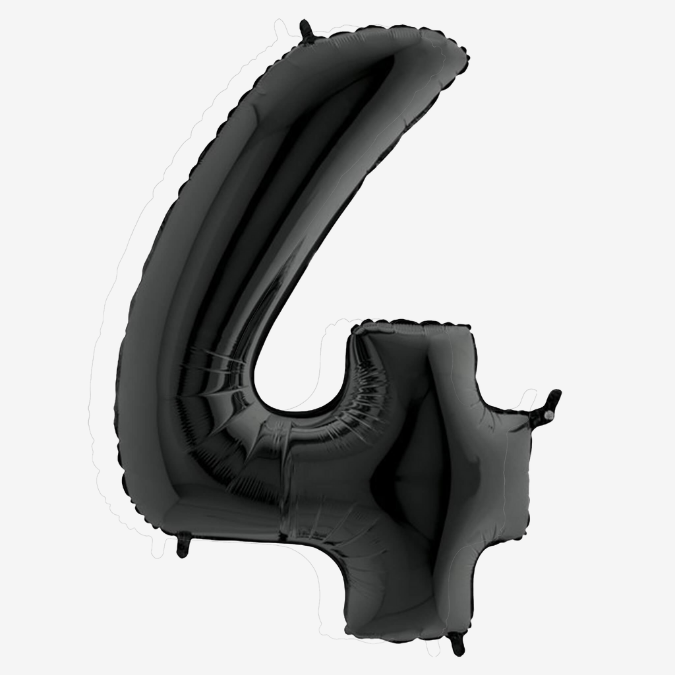Black Inflated Foil Number Balloons