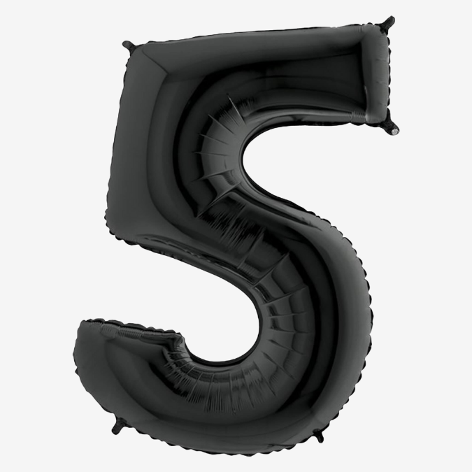 Black Inflated Foil Number Balloons