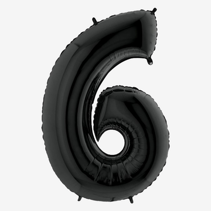 Black Inflated Foil Number Balloons