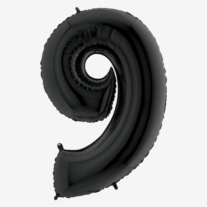 Black Inflated Foil Number Balloons
