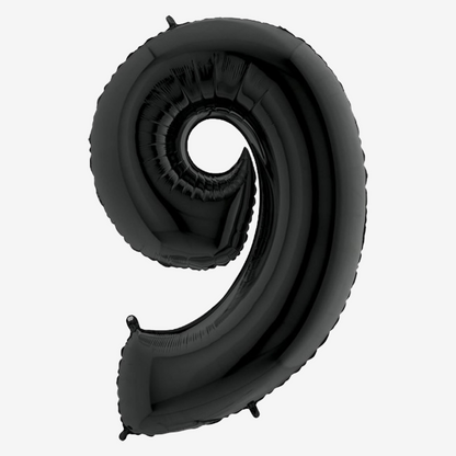 Black Inflated Foil Number Balloons
