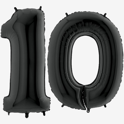 Black Inflated Foil Number Balloons