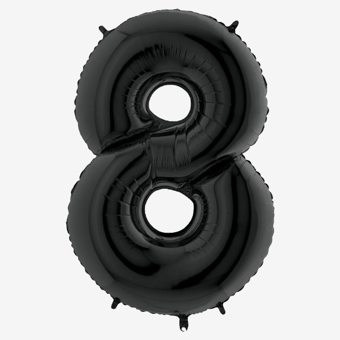 Black Inflated Foil Number Balloons