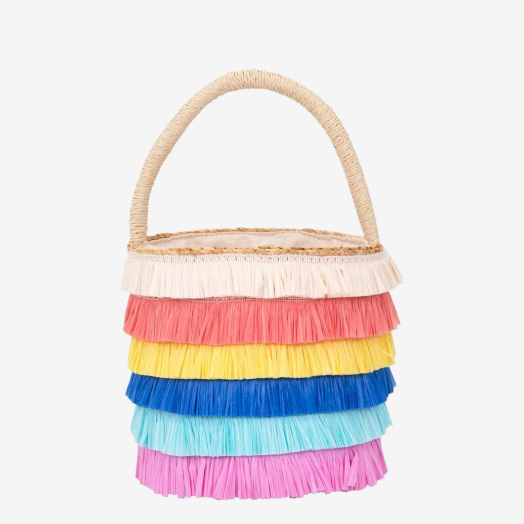 Raffia Fringed Woven Straw Bag