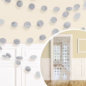 Silver Glitter String Dot Garland