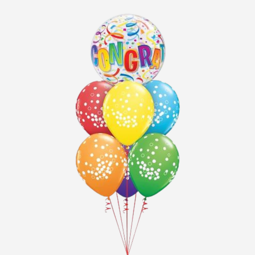 Congratulations Around Confetti Dots Balloon Bouquet