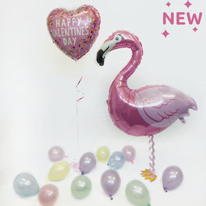 Valentines Inflated Walking Pet Flamingo Balloon in a Box