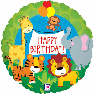 Jungle Animals Foil Birthday Balloon