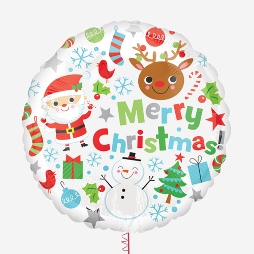 Merry Christmas Icons Standard Foil Balloons