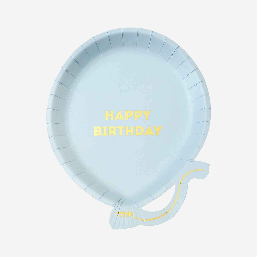 We Heart Birthdays Blue Balloon Plate