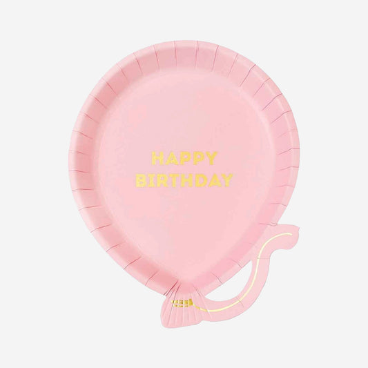 We Heart Birthdays Pink Balloon Plates