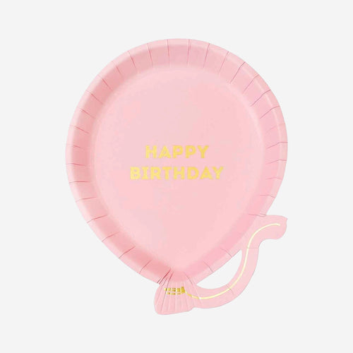 We Heart Birthdays Pink Balloon Plates