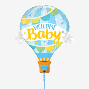 Welcome Baby Blue Foil Balloon