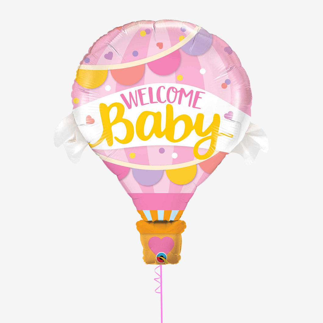 Welcome Baby Pink Foil Balloon