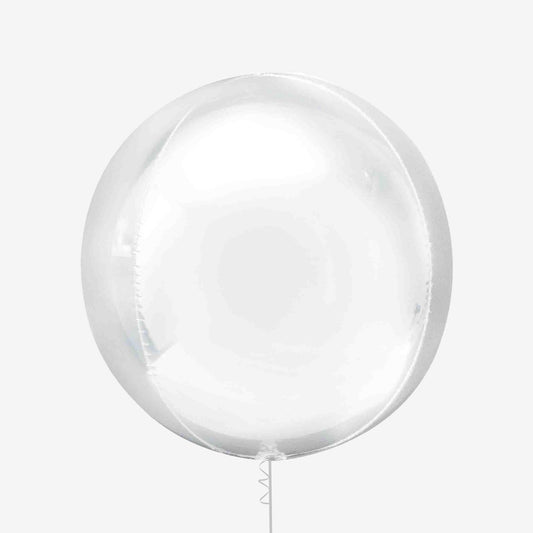White Orbz Inflated Foil Balloon