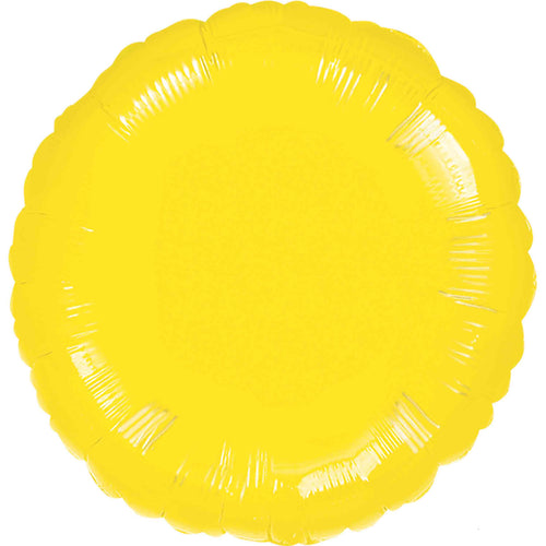 Yellow Circle Inflated Foil Balloon