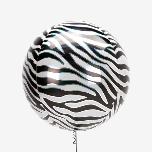 Zebra Print Orbz Foil Balloons