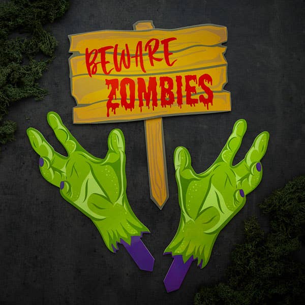 Zombie Wooden Garden Signs 3 Pack