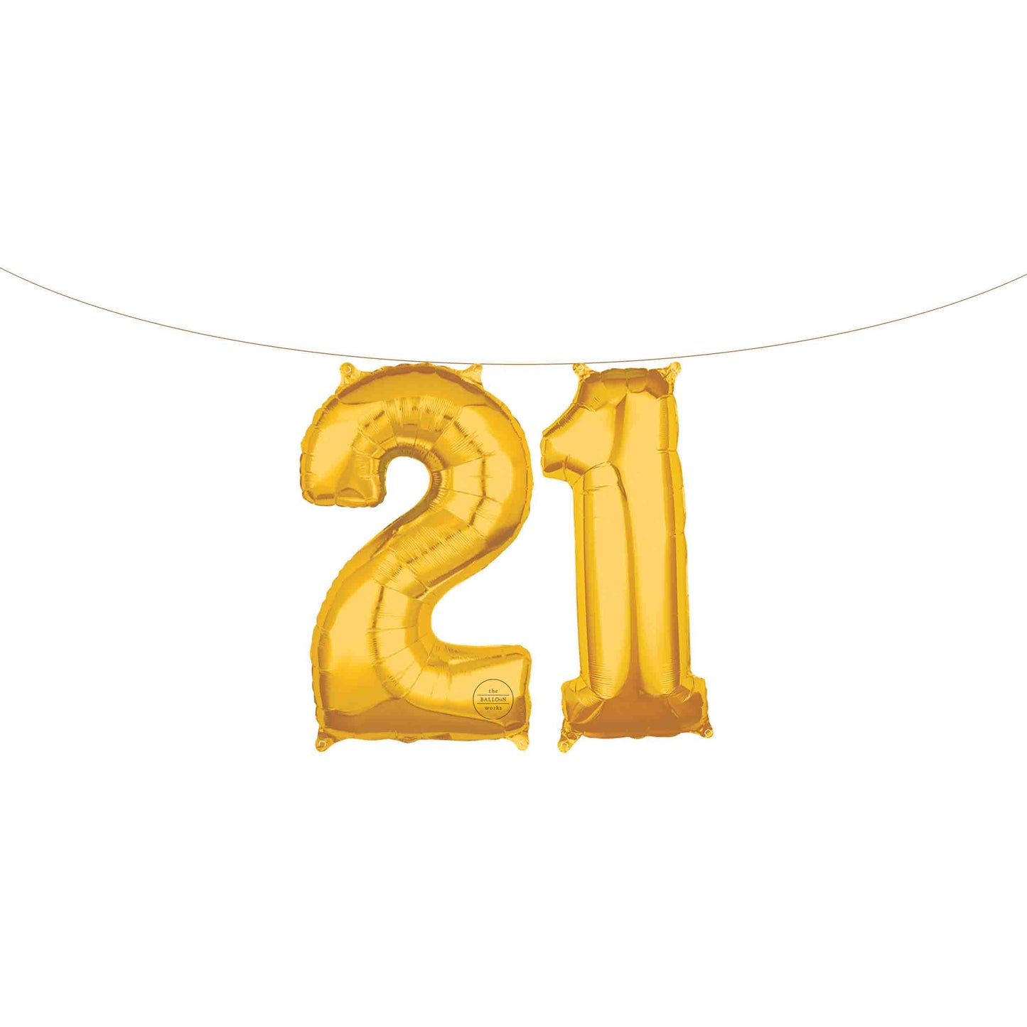 Air Filled 16" Gold Number Balloons
