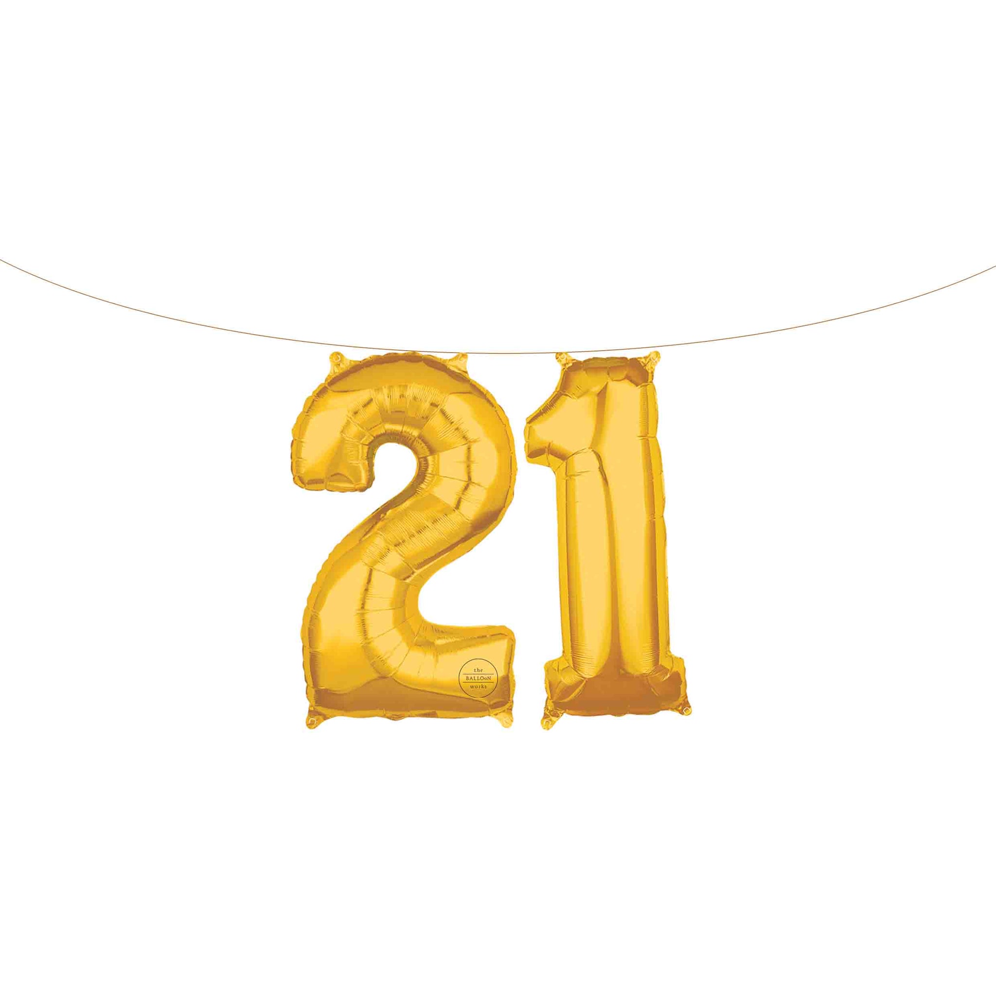 Air Filled Gold Number Balloon Balloon Banner The Balloon Works