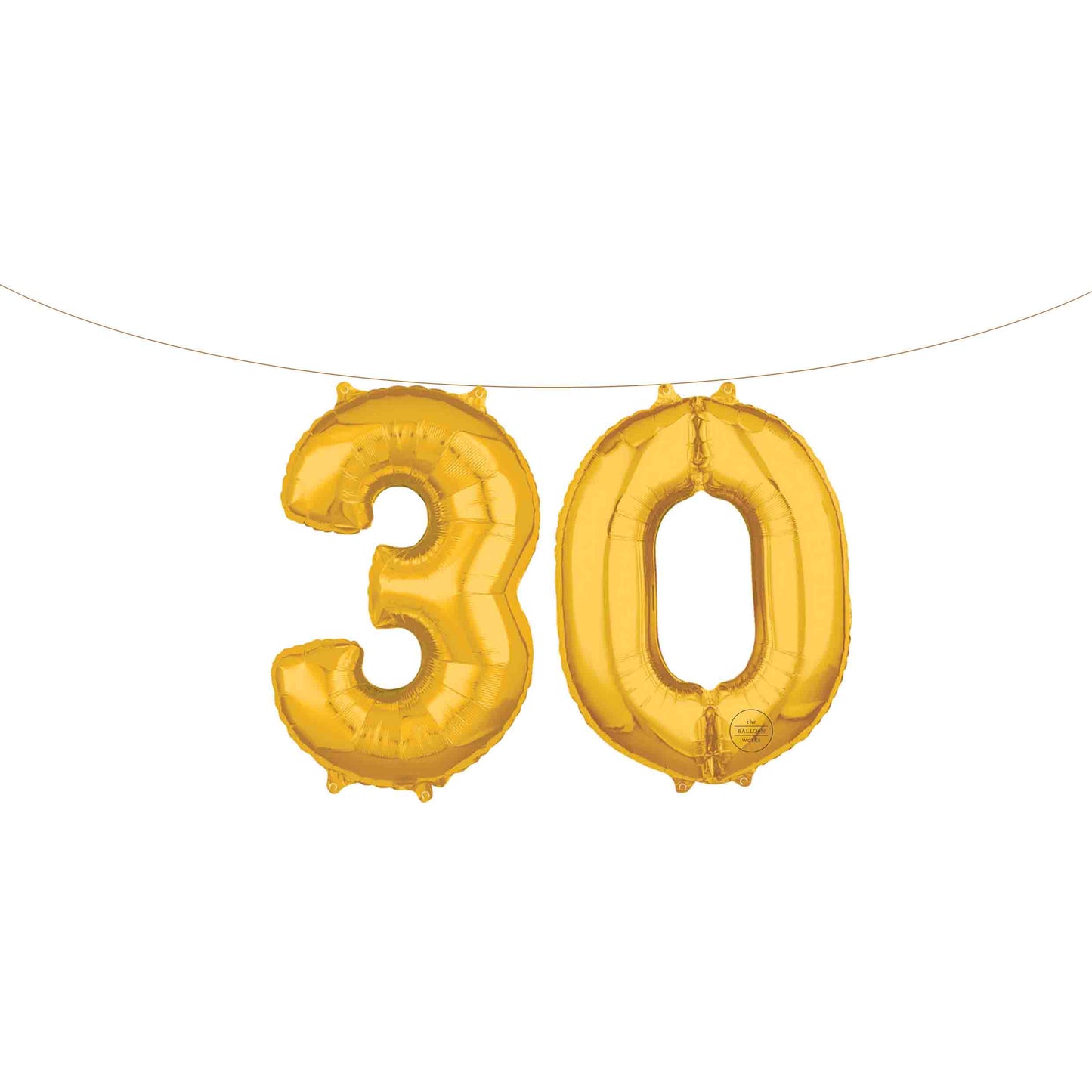Air Filled 16" Gold Number Balloons