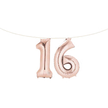 Air Filled 16" Rose Gold Number Balloons
