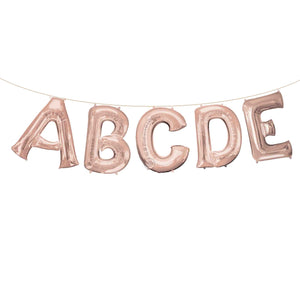 Air Filled Rose Gold Letter Balloons 16"