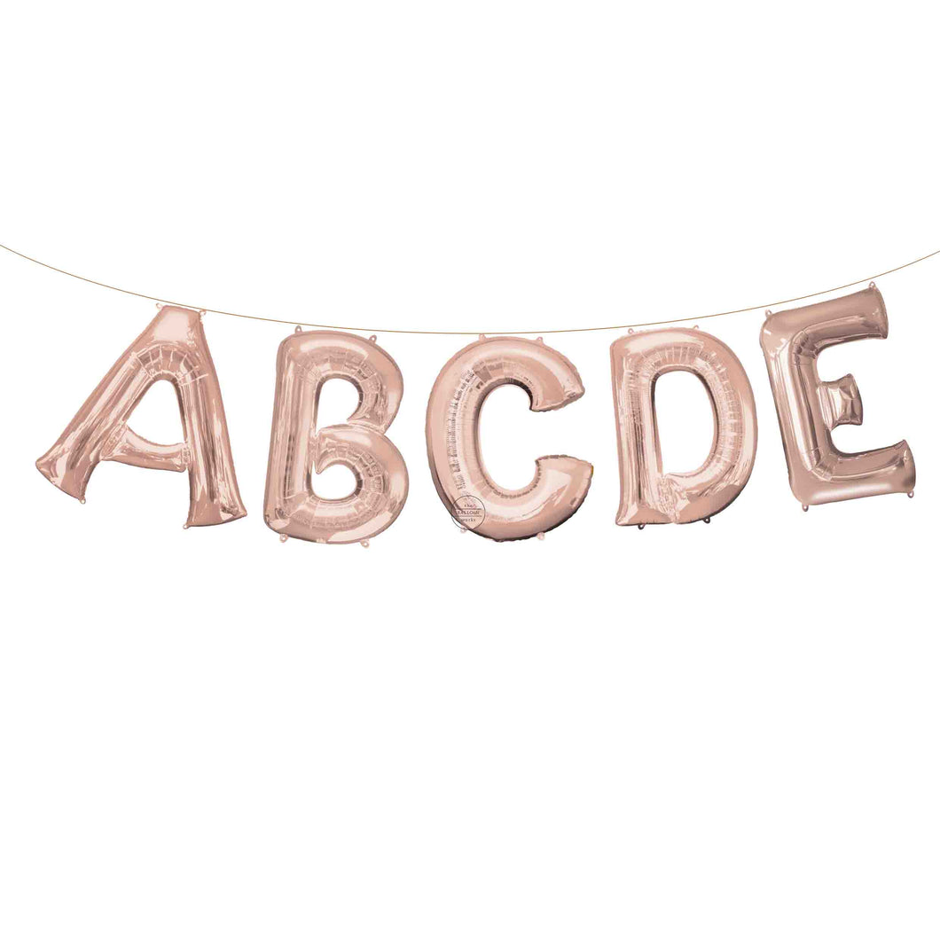 Air Filled Rose Gold Letter Balloons 16