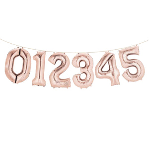 Air Filled 16" Rose Gold Number Balloons