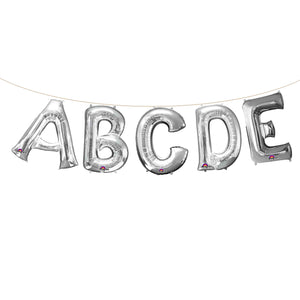 Air Filled Silver Letter Balloons 16"