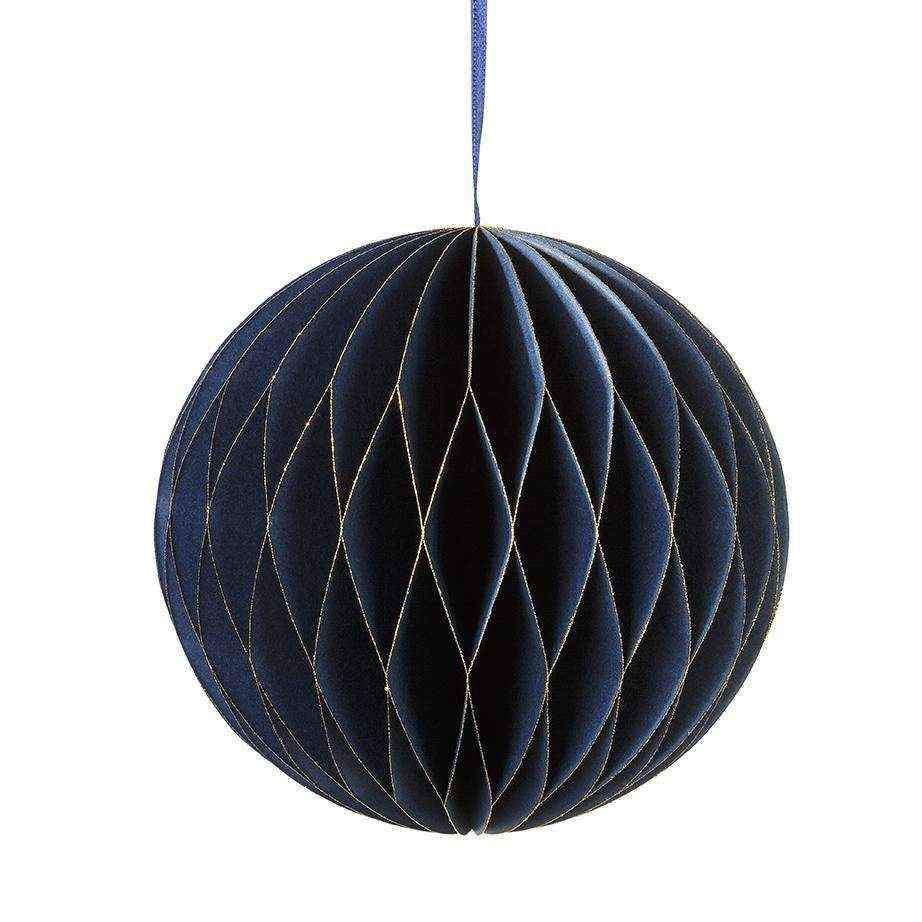 Honeycomb Decoration Navy Glitter