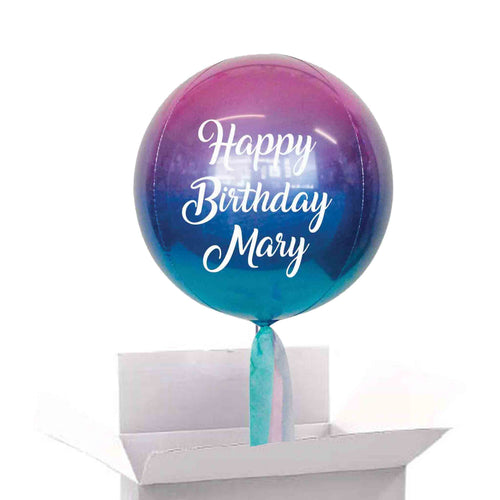 Personalised Balloon in a Box - Pick your colour