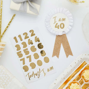 Gold Milestone Birthday Badge