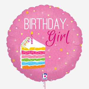 Birthday Girl Cake Foil Balloon