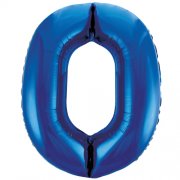Large Blue Inflated Foil Number Balloons 34"